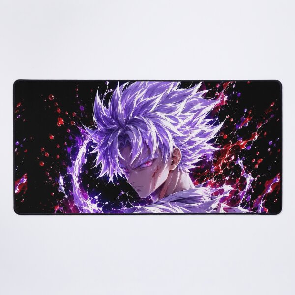 Item preview, Purple Flame Anime Warrior – Crimson Energy Superpowered Fighter Artwork designed and sold by Dyan4.