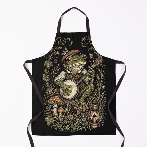 Item preview, Retro Frog Playing Banjo Vintage Cottagecore Wildflower designed and sold by BestCoolStuff.