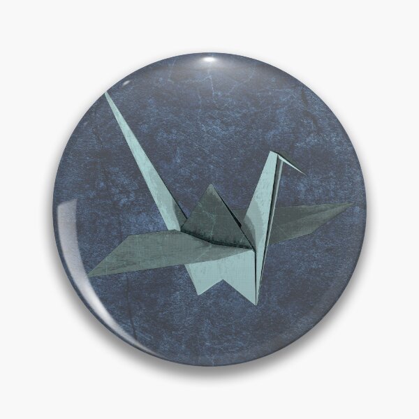 Item preview, Blue Folded Paper Crane Origami Bird Sculpture designed and sold by Ghoul Enterprises.