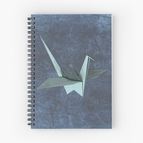 Item preview, Blue Folded Paper Crane Origami Bird Sculpture designed and sold by Ghoul Enterprises.