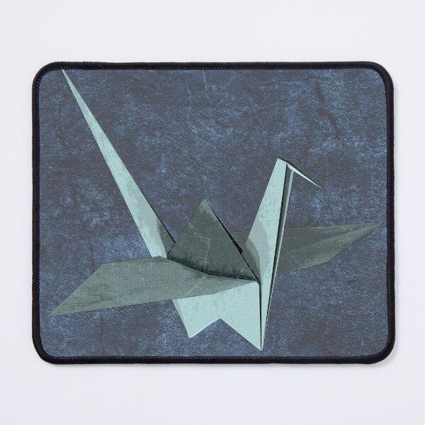 Item preview, Blue Folded Paper Crane Origami Bird Sculpture designed and sold by Ghoul Enterprises.