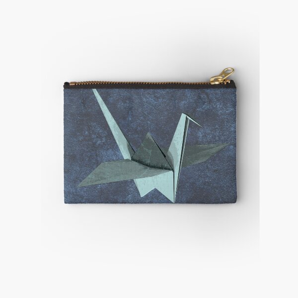 Item preview, Blue Folded Paper Crane Origami Bird Sculpture designed and sold by Ghoul Enterprises.
