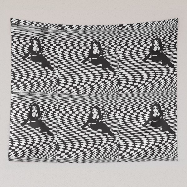 Item preview, Vintage Fairy Doll in Optical Art Checkered Illusion  designed and sold by cremedecolor.