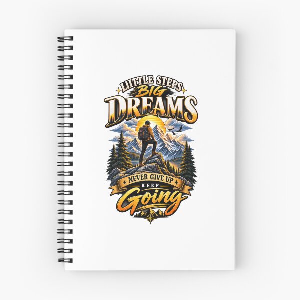 Item preview, Little Steps Big Dreams Mountain Hiking Motivation Design designed and sold by DesignNadine.