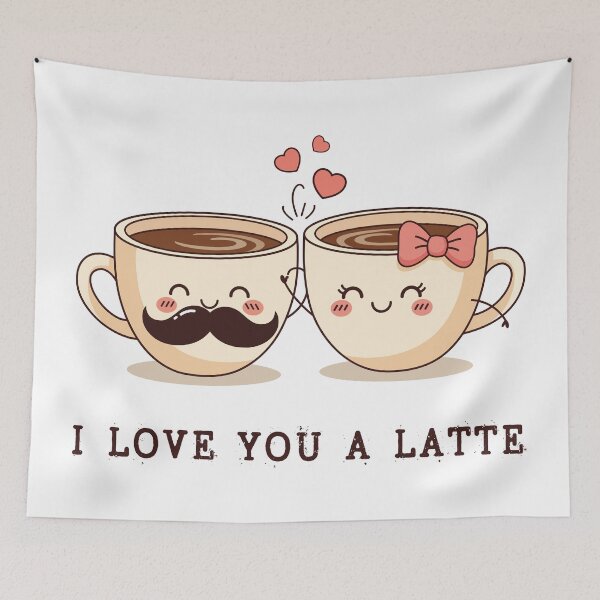 Item preview, I Love You A Latte - Cute Coffee Couple designed and sold by FemmePod.