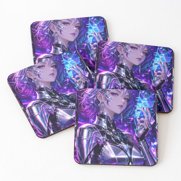 Item preview, Chrome Idol with Signal Error — Cyberpunk Anime Glitch designed and sold by Apocalyptic Art Studio.
