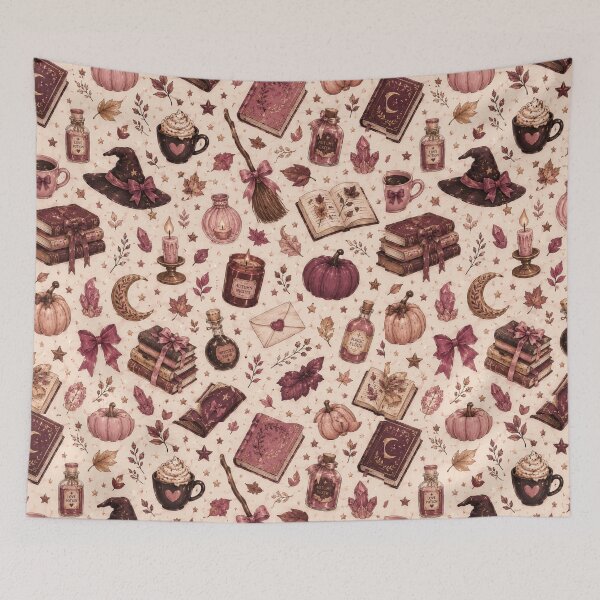 Item preview, Cozy Witchy Autumn Magic and Spell Books Pattern designed and sold by NinaVibeStudio.