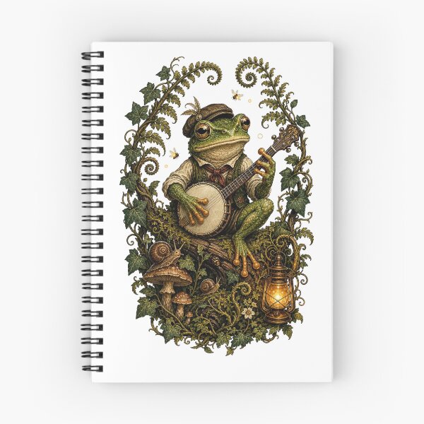 Item preview, Retro Frog Playing Banjo Vintage Cottagecore Wildflower designed and sold by BestCoolStuff.