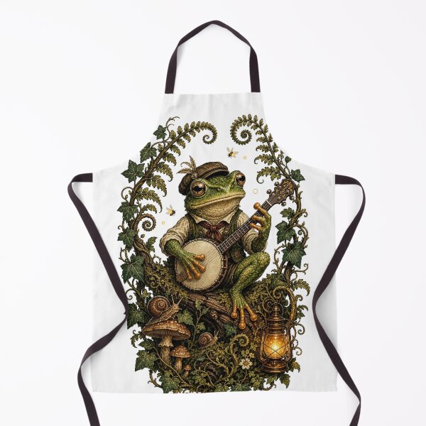 Item preview, Retro Frog Playing Banjo Vintage Cottagecore Wildflower designed and sold by BestCoolStuff.