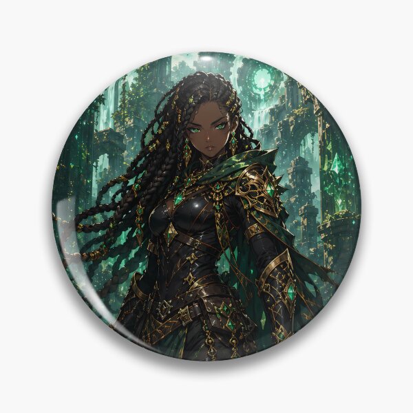 Item preview, Emerald Ruins Huntress — Mystic Forest Anime Fantasy designed and sold by Apocalyptic Art Studio.