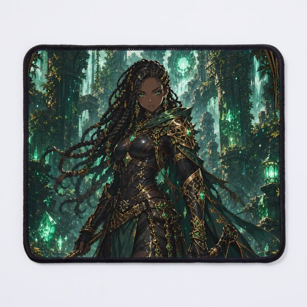 Item preview, Emerald Ruins Huntress — Mystic Forest Anime Fantasy designed and sold by Apocalyptic Art Studio.