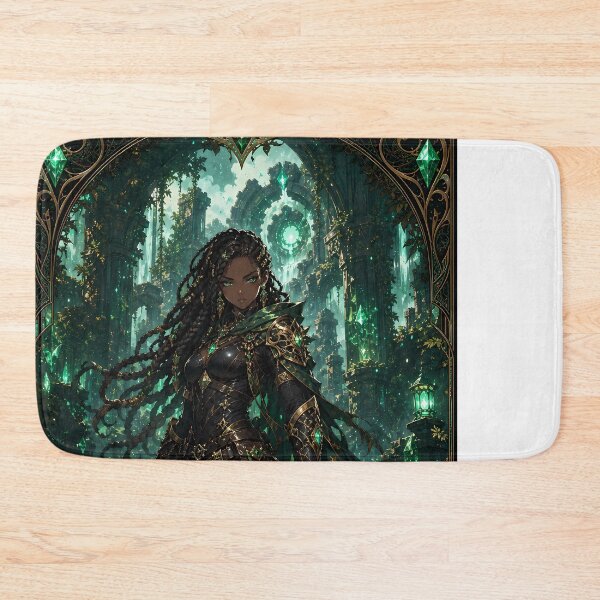 Item preview, Emerald Ruins Huntress — Mystic Forest Anime Fantasy designed and sold by Apocalyptic Art Studio.