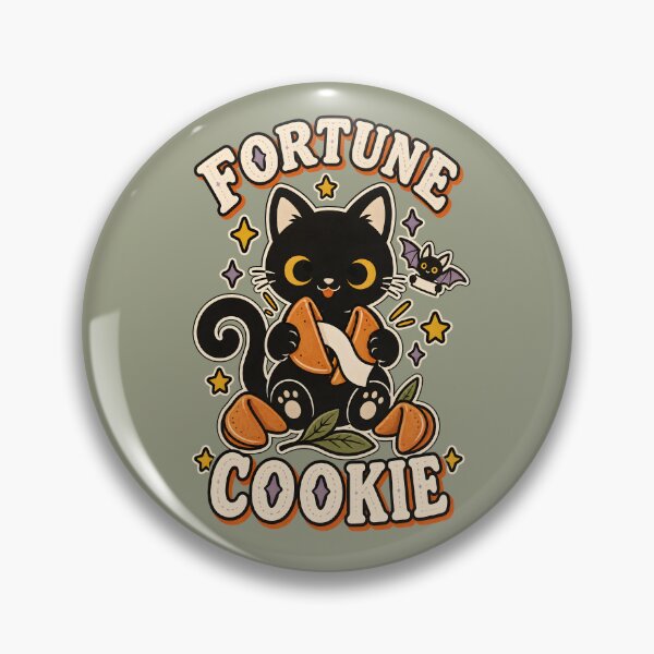 Item preview, Fortune Cookie Retro Black Cat Halloween Design designed and sold by  MAD's Recreation Studio.