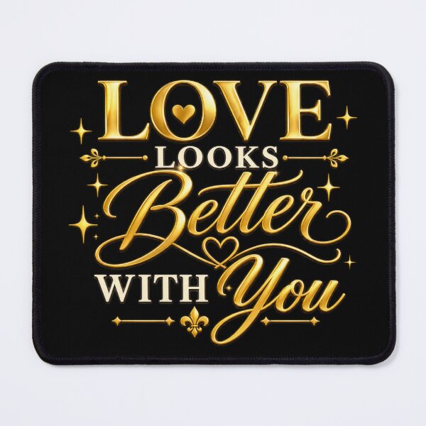 Item preview, Love Looks Better With You Black Gold Couple Gift designed and sold by AbsheerDesign.