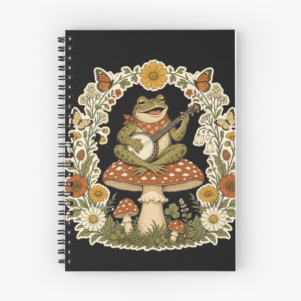 Item preview, Dark Cottagecore Frog Playing Banjo Goblincore designed and sold by BestCoolStuff.