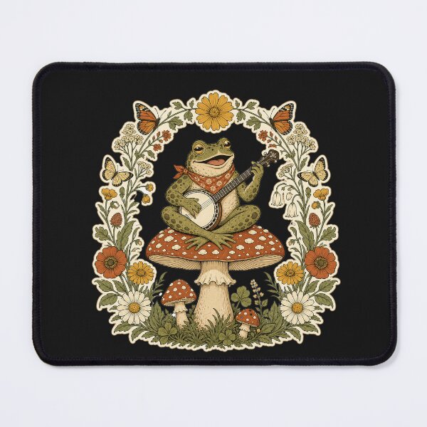 Item preview, Dark Cottagecore Frog Playing Banjo Goblincore designed and sold by BestCoolStuff.
