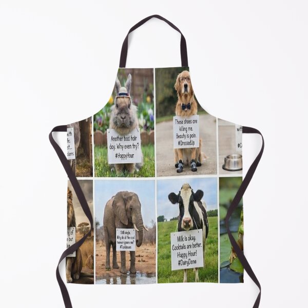 Item preview, Funny Animals Holding Signs Multi Grid Art Print designed and sold by AfresStudio.