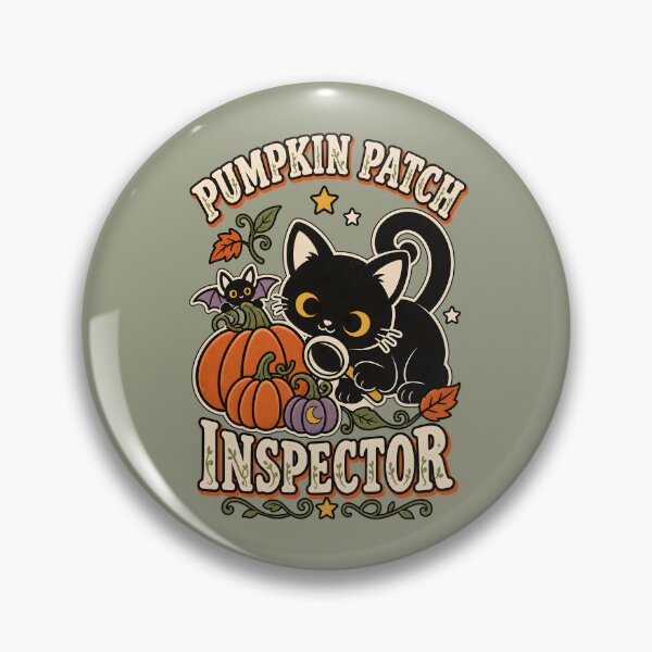 Item preview, Pumpkin Patch Inspector Retro Black Cat designed and sold by  MAD's Recreation Studio.