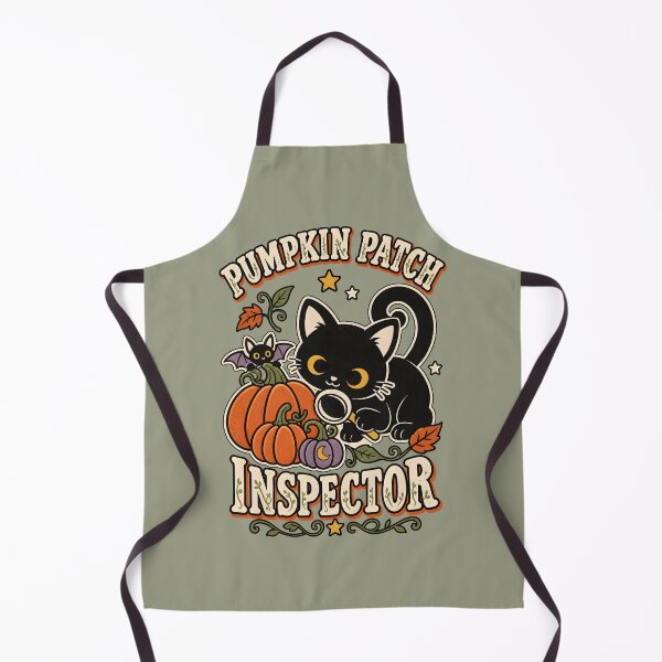 Item preview, Pumpkin Patch Inspector Retro Black Cat designed and sold by  MAD's Recreation Studio.