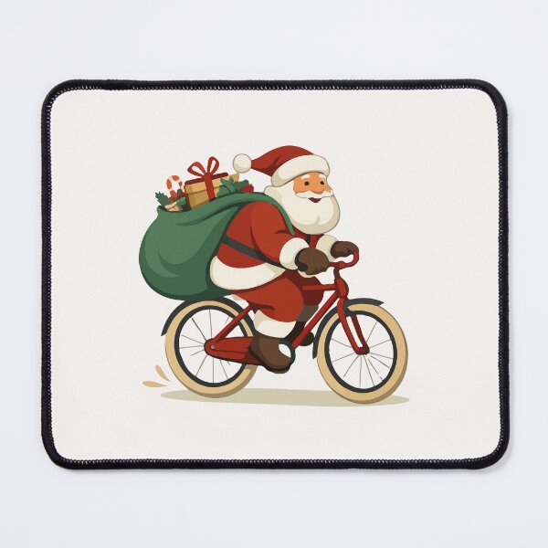 Item preview, Funny Santa Riding Bicycle Christmas Holiday Cartoon designed and sold by stylishdzign.