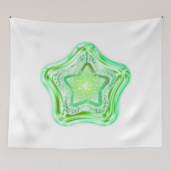 Item preview, 3D Chrome Green Neon Star Y2K Aesthetic designed and sold by MinimalAurashop.