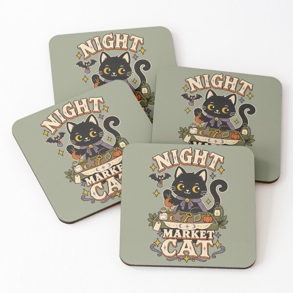 Item preview, Night Market Cat Retro Celestial Black Cat designed and sold by  MAD's Recreation Studio.