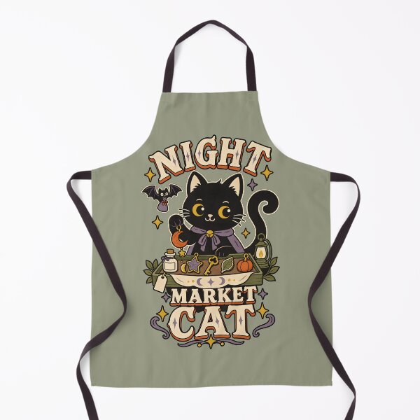 Item preview, Night Market Cat Retro Celestial Black Cat designed and sold by  MAD's Recreation Studio.