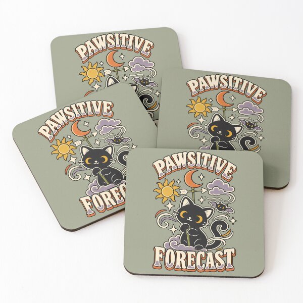Item preview, Pawsitive Forecast Retro Black Cat Weather Humor designed and sold by  MAD's Recreation Studio.