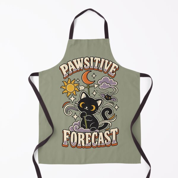Item preview, Pawsitive Forecast Retro Black Cat Weather Humor designed and sold by MAD's Recreation Studio.