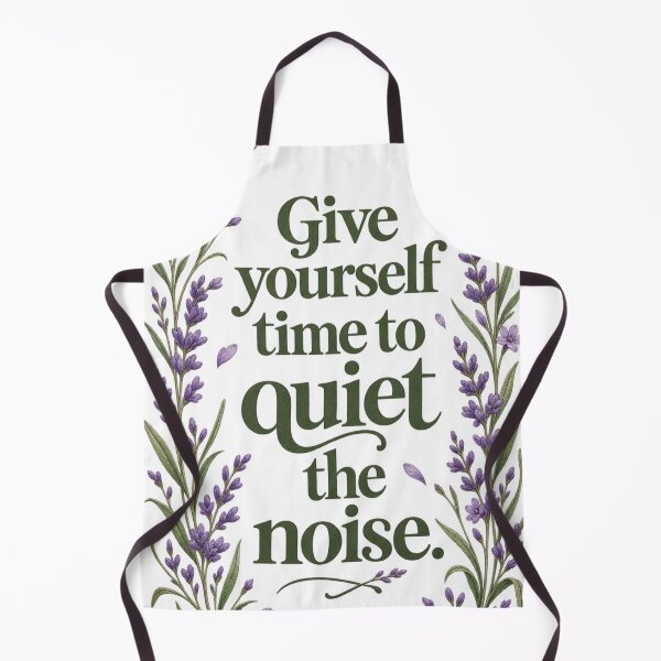 Item preview, Give Yourself Time To Quiet The Noise Lavender Floral Quote Print designed and sold by QCena.