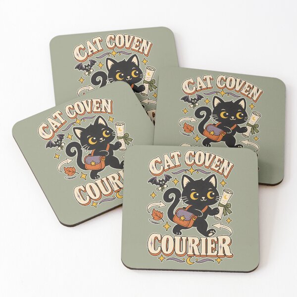 Item preview, Cat Coven Courier Retro Celestial Black Cat designed and sold by  MAD's Recreation Studio.