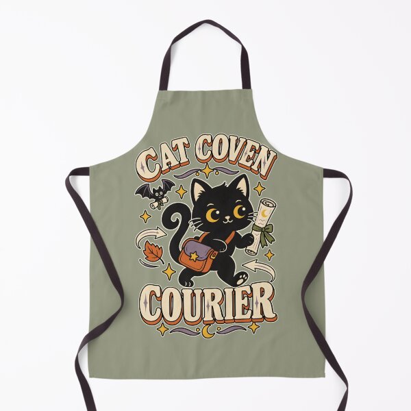 Item preview, Cat Coven Courier Retro Celestial Black Cat designed and sold by  MAD's Recreation Studio.