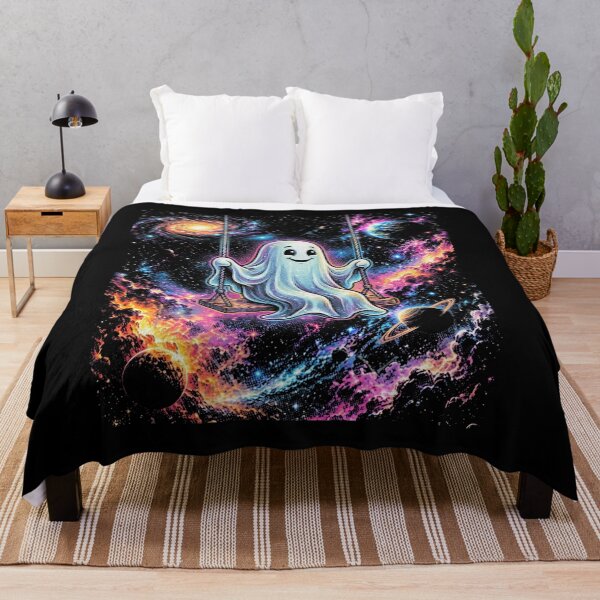 Item preview, Whimsical Spooky Ghost on a Space Swing | Colorful Space Fantasy designed and sold by SOUFIANE1991.