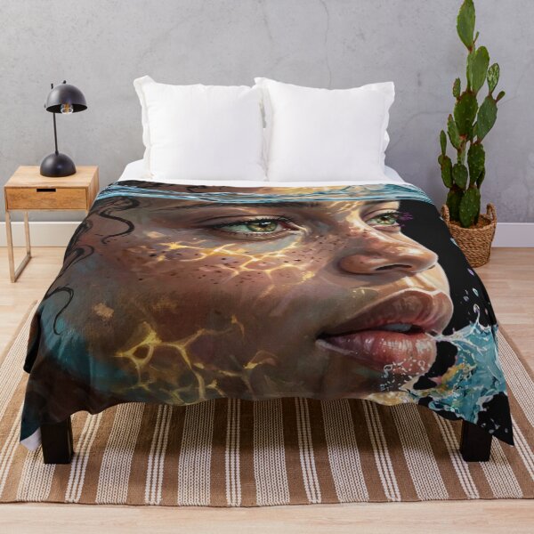 Item preview, Golden Caustics - Underwater Portrait Transparent Background designed and sold by Surviving Monday Club.