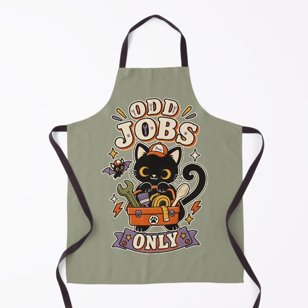 Item preview, Odd Jobs Only Retro Black Cat Workplace Humor designed and sold by MAD's Recreation Studio.