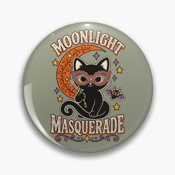Item preview, Moonlight Masquerade Elegant Black Cat Halloween designed and sold by  MAD's Recreation Studio.