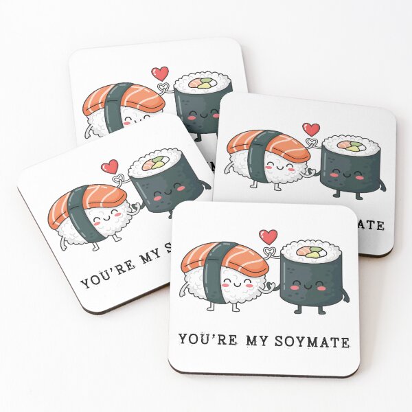 Item preview, You're My Soymate - Cute Sushi Couple Pun designed and sold by FemmePod.