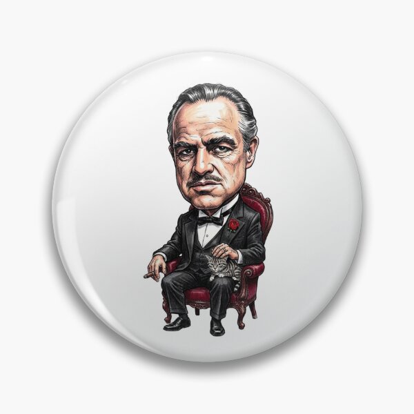 Item preview, Cartoon portrait of a mobster with a cat and a rose designed and sold by FreakToons.