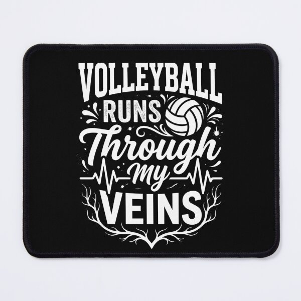 Item preview, Volleyball Runs Through My Veins - Dynamic Heartbeat Pulse Quote designed and sold by StreetNovaInk.