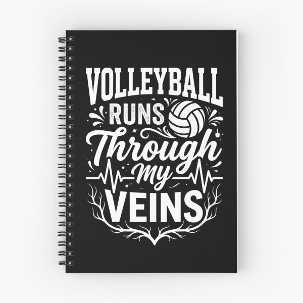 Item preview, Volleyball Runs Through My Veins - Dynamic Heartbeat Pulse Quote designed and sold by StreetNovaInk.