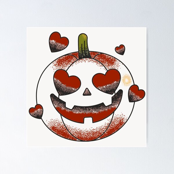 Item preview, Cute Halloween Pumpkin Clipart, Heart Eyes Jack O Lantern, Spooky Season Digital Art, Halloween Pumpkin Design designed and sold by MariMarArt.