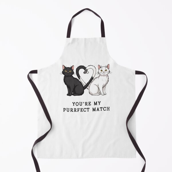 Item preview, Black and White Cat Couple - Purrfect Match Pun designed and sold by FemmePod.