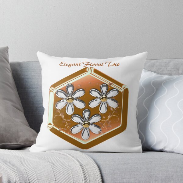Item preview, Elegant Floral Trio Golden Hexagon Aesthetic Art designed and sold by MinimalAurashop.