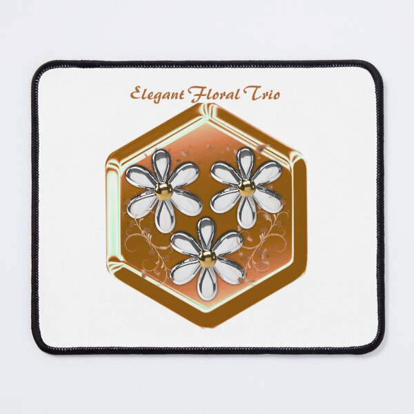Item preview, Elegant Floral Trio Golden Hexagon Aesthetic Art designed and sold by MinimalAurashop.