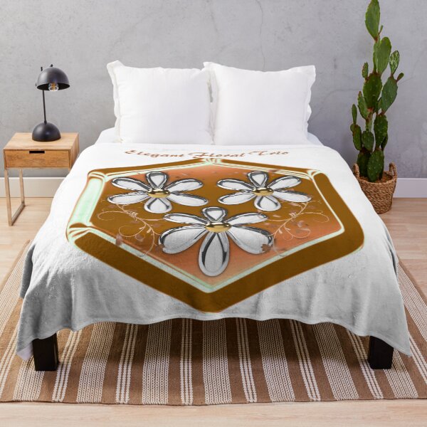 Item preview, Elegant Floral Trio Golden Hexagon Aesthetic Art designed and sold by MinimalAurashop.