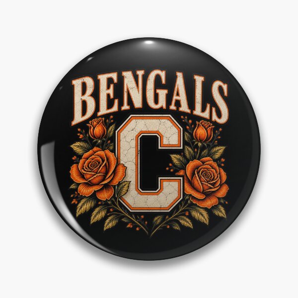 Artikelvorschau, Vintage Look Cincinnati Bengals Dark Romantic Orange Roses entworfen und verkauft von JaymeOctober.