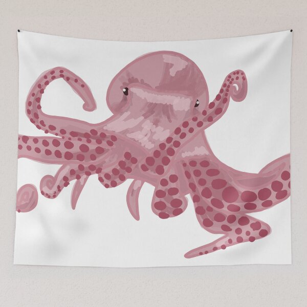 Item preview, Pink octopus designed and sold by Katyslittlestickershop.