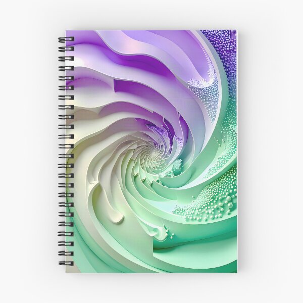 Item preview, Mint Green and Violet Geometric Spiral designed and sold by Vicky Brago-Mitchell®.