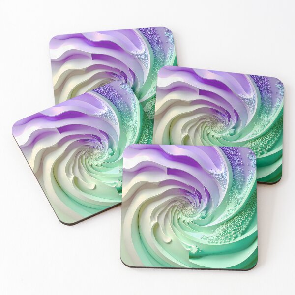 Item preview, Mint Green and Violet Geometric Spiral designed and sold by Vicky Brago-Mitchell®.