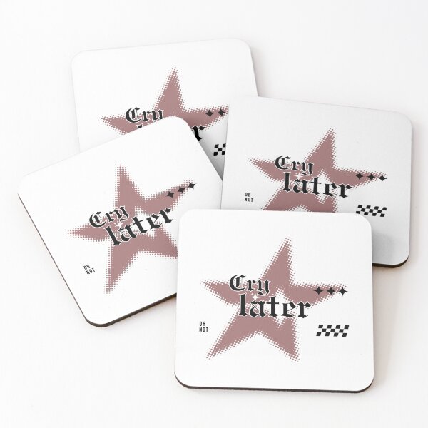 Item preview, Cry Later Gothic Sticker | Distressed Pink Grunge Typography | Dark Romantic Alternative Aesthetic designed and sold by FIGGITY FERN.